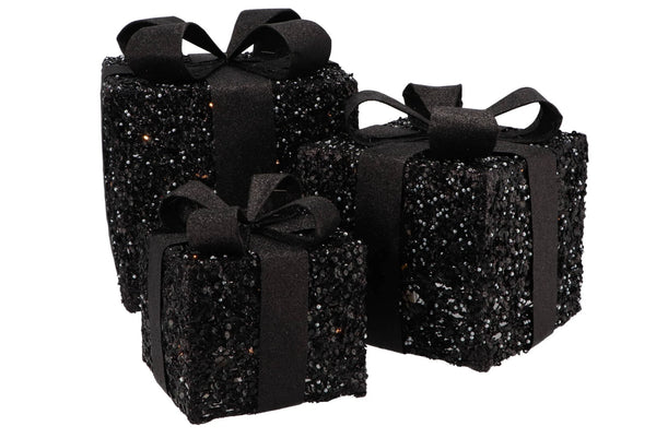 Christmas presents 3 piece set - black/black 25x20cm