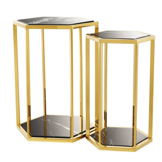 Side table taro gold finish  set of 2