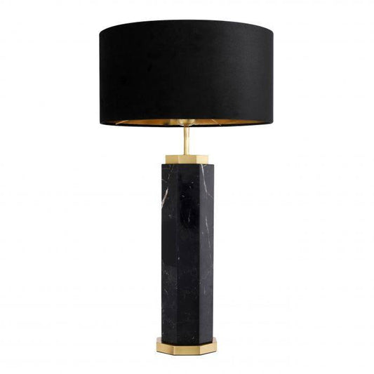 Table lamp newmann black marble incl. shade