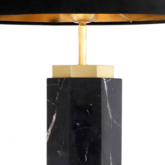Table lamp newmann black marble incl. shade