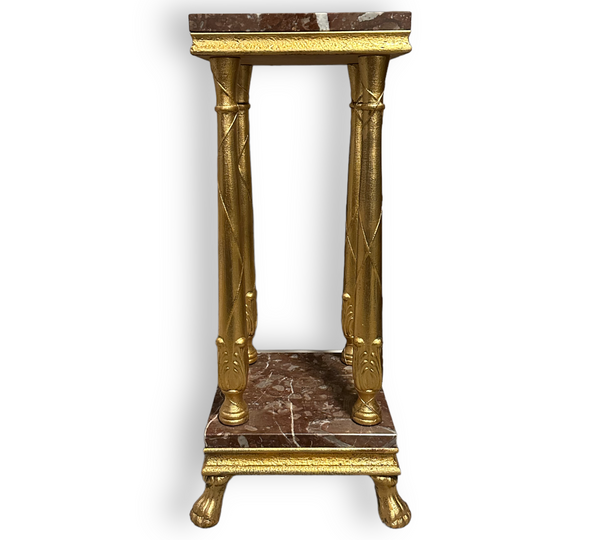 Antieke gouden Pedestal met marmer